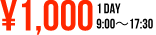 ￥800　1DAY9:00～17:30