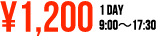 ￥1,000　1DAY9:00～17:30